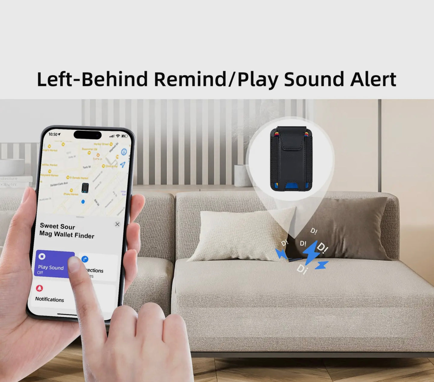 Leather Magnetic Wallet & Tracker