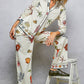 Off White Print Pants with Cowrie Shell Detail