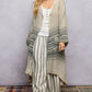 Natural Stripe Raw Linen Kimono Cardigan
