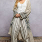 Natural Stripe Raw Linen Kimono Cardigan