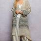 Natural Stripe Raw Linen Kimono Cardigan