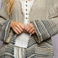 Natural Stripe Raw Linen Kimono Cardigan