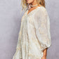 Off White Kimono Top with Sequins & Embroidered Detail