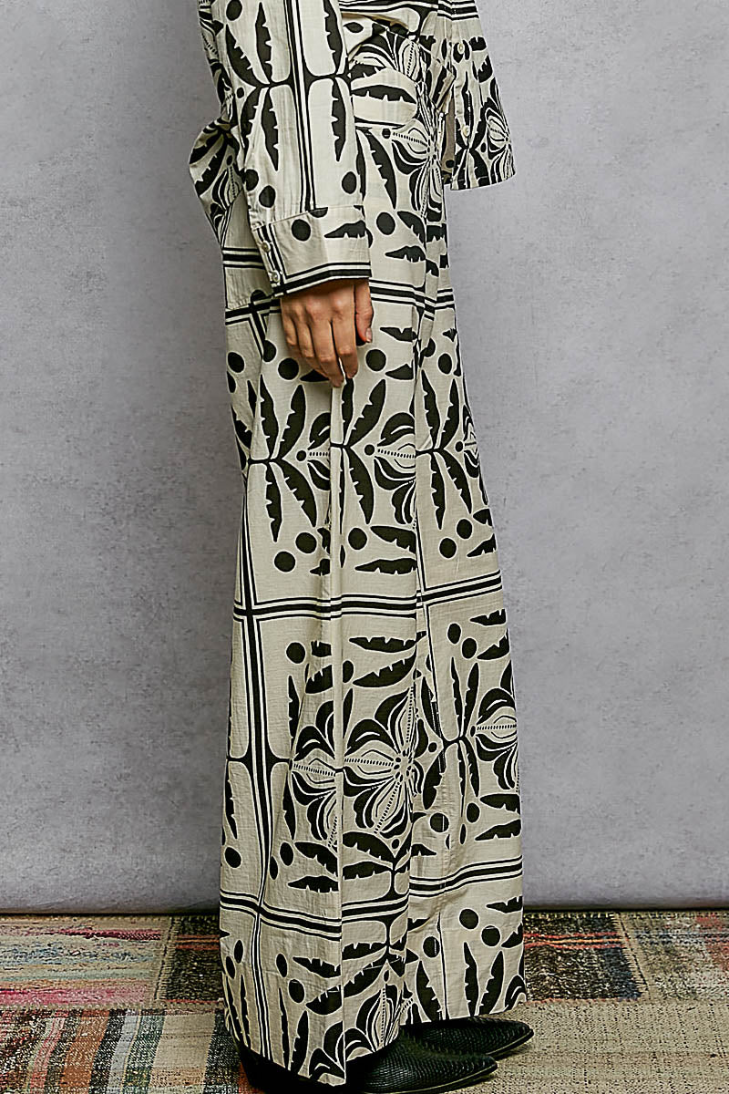 Black & White Print Pants