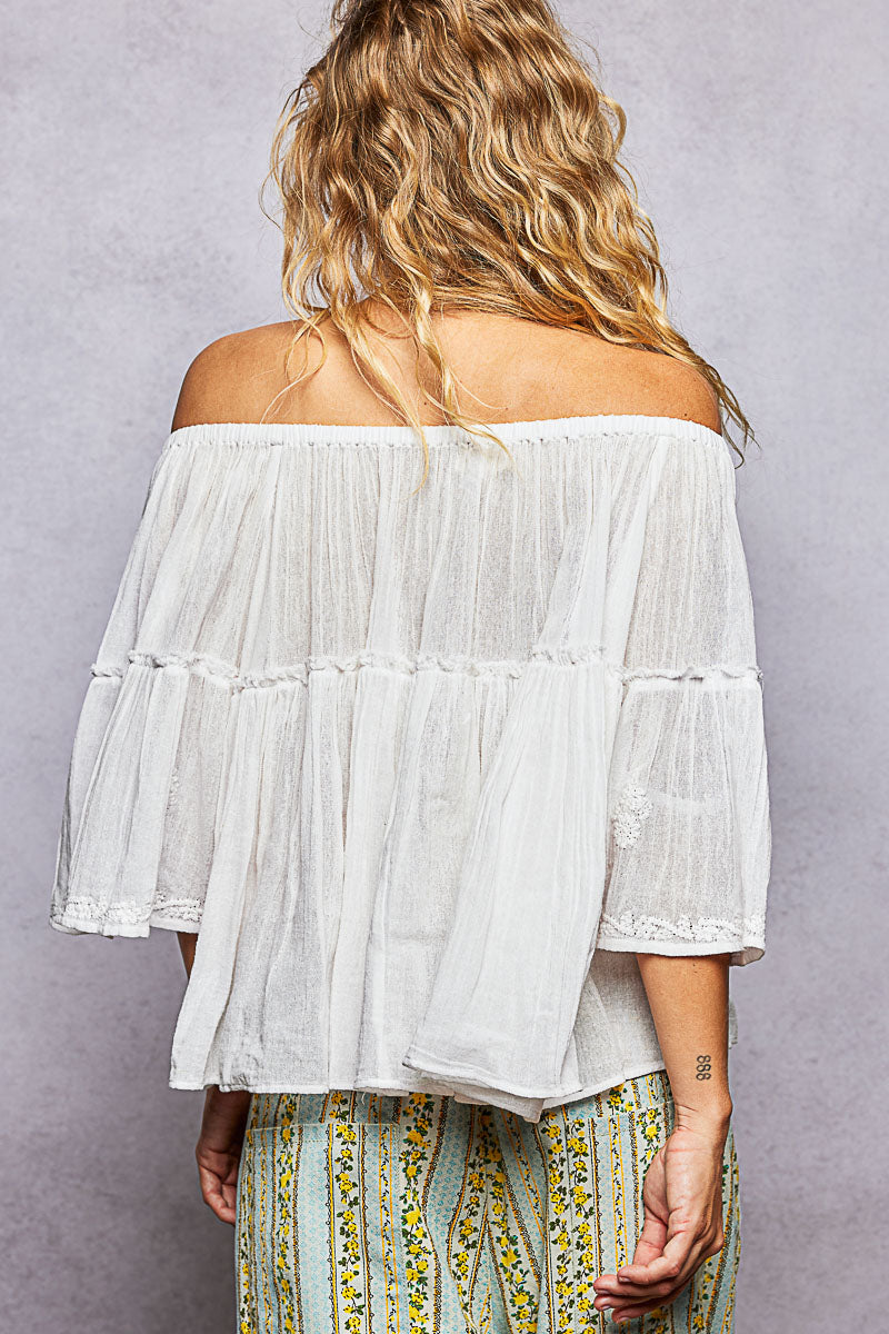 Off Shoulder White Top