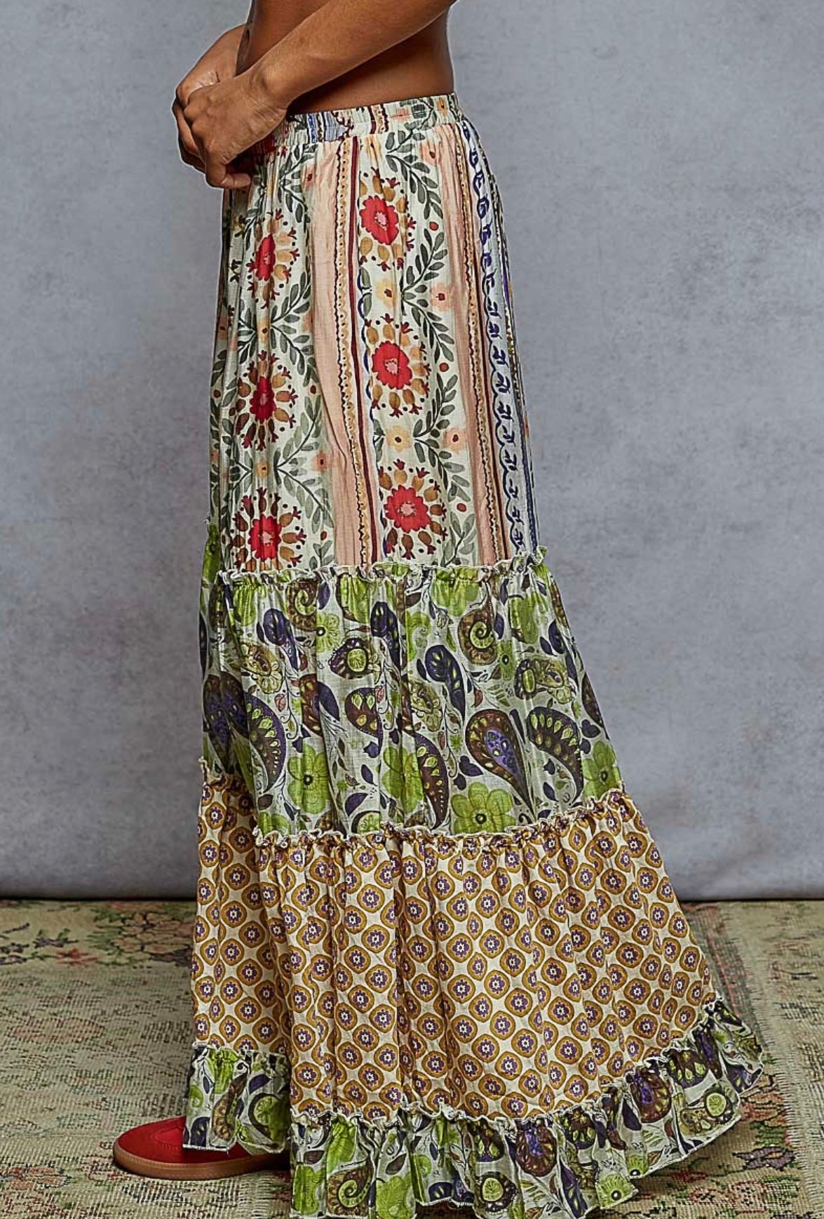 Pattern Print Wide Leg Pants