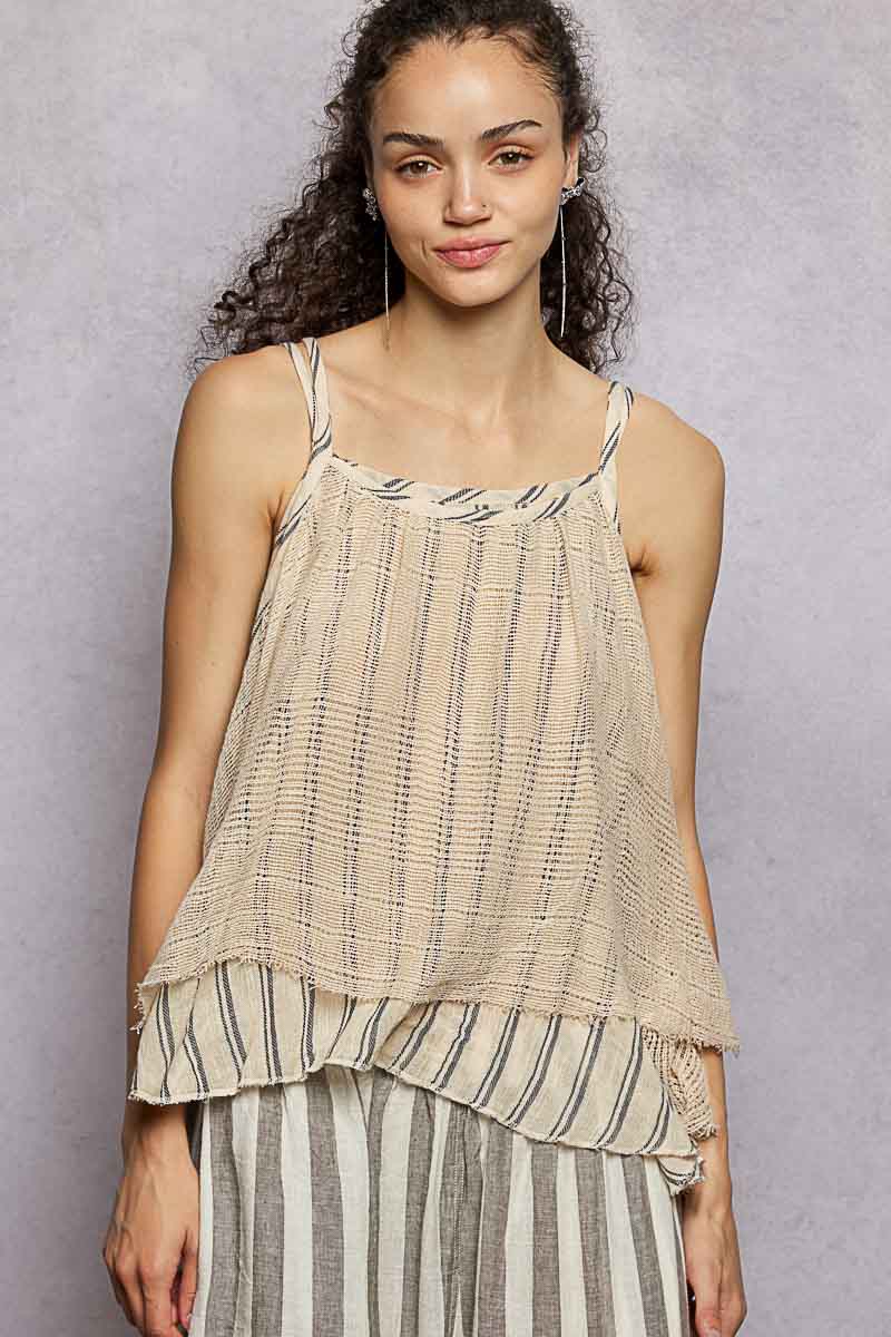 Layered Stripe Camisole Top