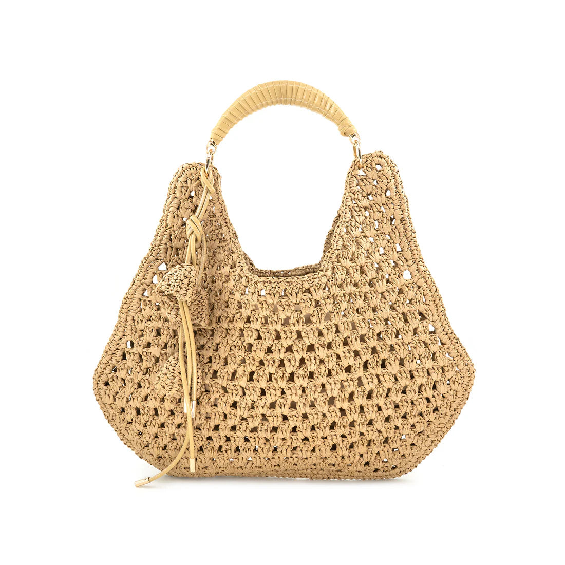 Natural Raffia Handbag with Tassel Detail