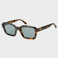 Rectangular Sunglasses with Green Lens