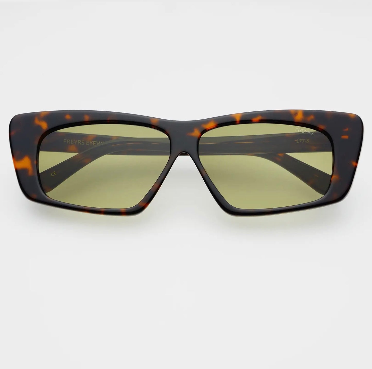 Rectangular Sunglasses with Green Lens