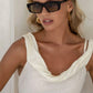 Rectangular Sunglasses with Green Lens
