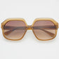Oversized Octagonal Brown Sunglasses