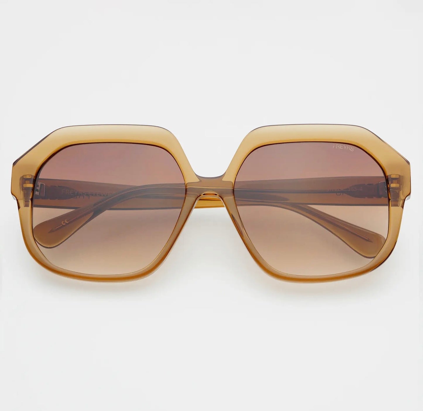 Oversized Octagonal Brown Sunglasses