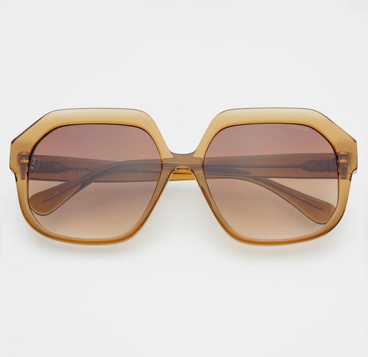 Oversized Octagonal Brown Sunglasses