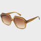 Oversized Octagonal Brown Sunglasses