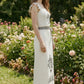 Cream & Black Embroidered Skirt Set