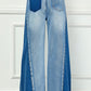Two-Tone Wide Leg Jeans
