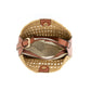 Raffia Handbag with Faux Leather Detail