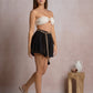 Black Shorts with Beaded Tassel Belt