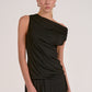 Black T-Shirt with Rouching on Side