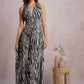 Black & White Zebra Print Halter Dress