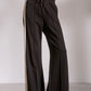 Black Track Pant With Cream Stripe