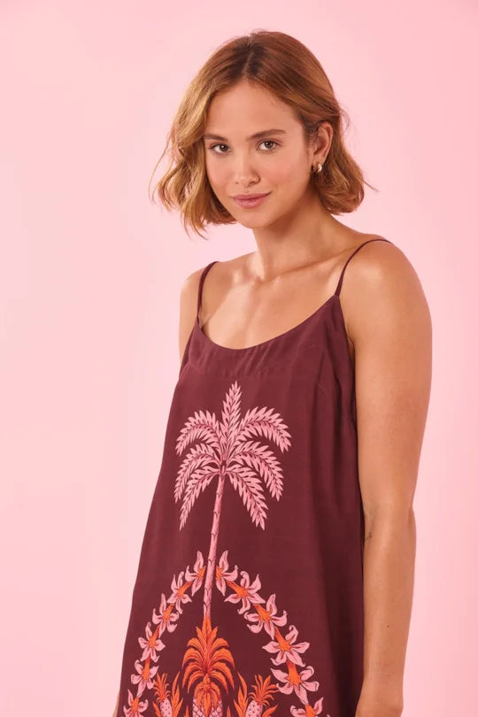 Short Palm Print Dress