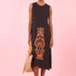 Black Dress with Orange Embroidery