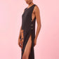 Black Dress with Orange Embroidery