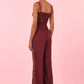 Burgundy Embroidered Linen Top