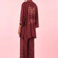 Burgundy Embroidered Linen Kimono