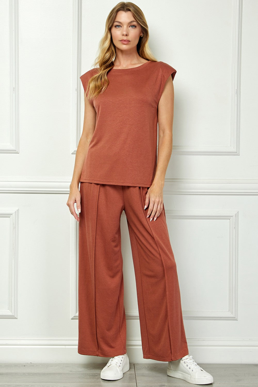 Rust Lightweight Knit Top