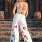 Embroidered White Jeans