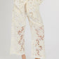 Butter & White Embroidered Pants