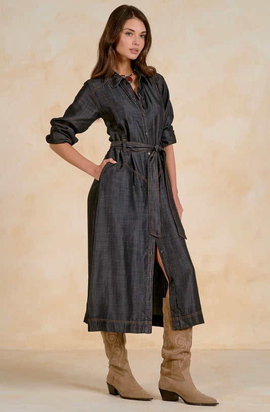Dark Denim Shirt Dress