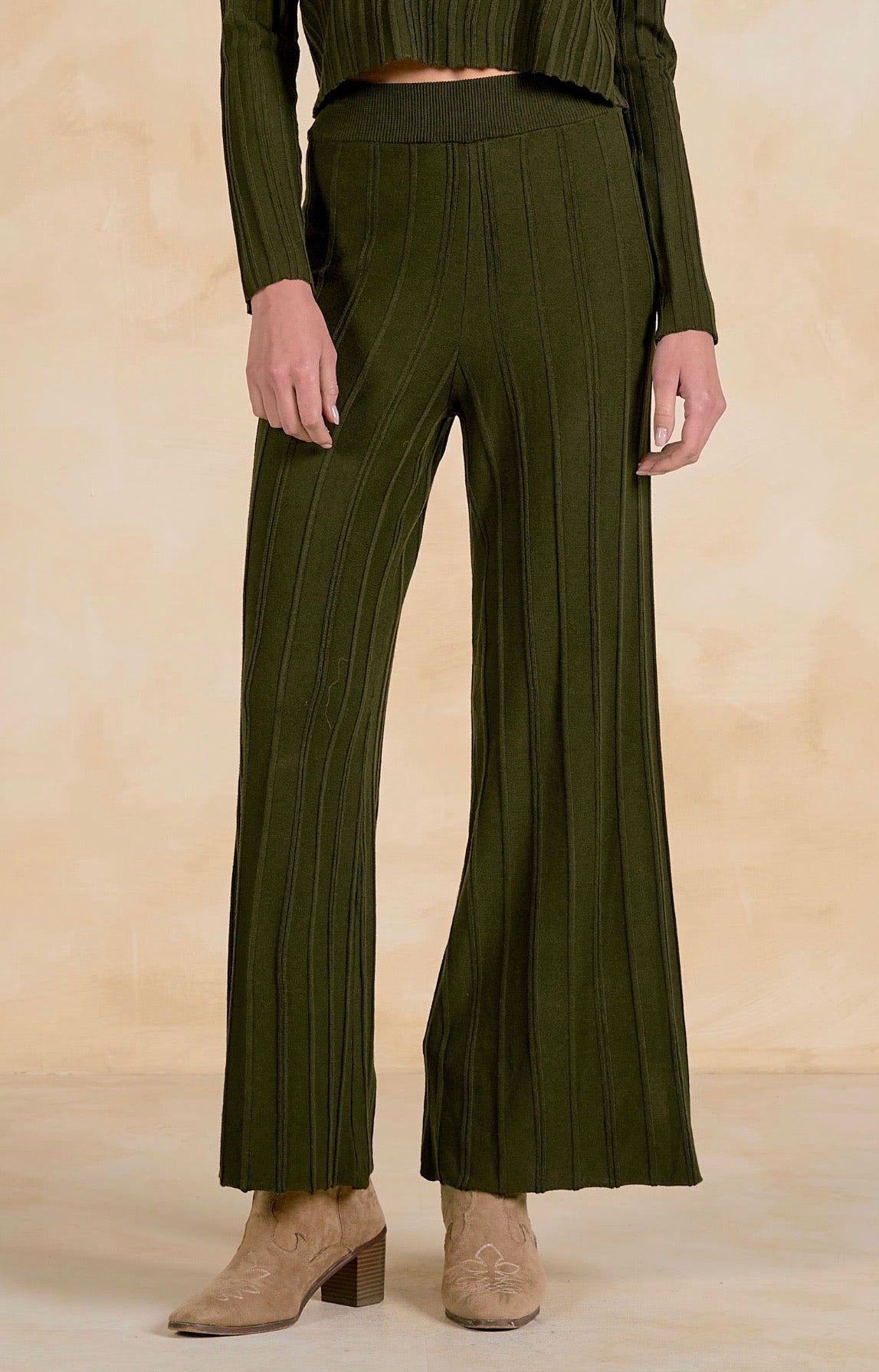 Olive Knit Pants