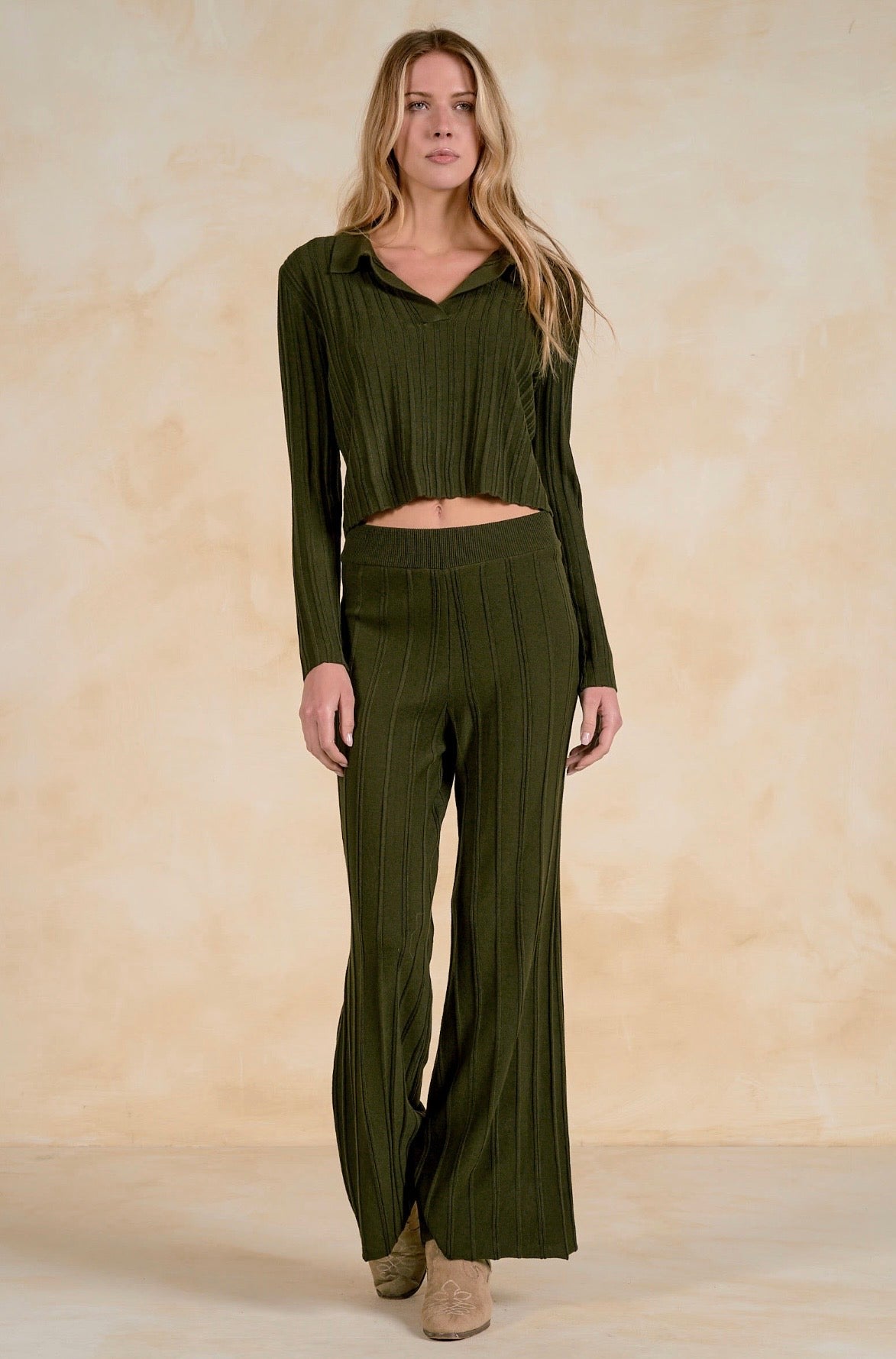Olive Knit Pants