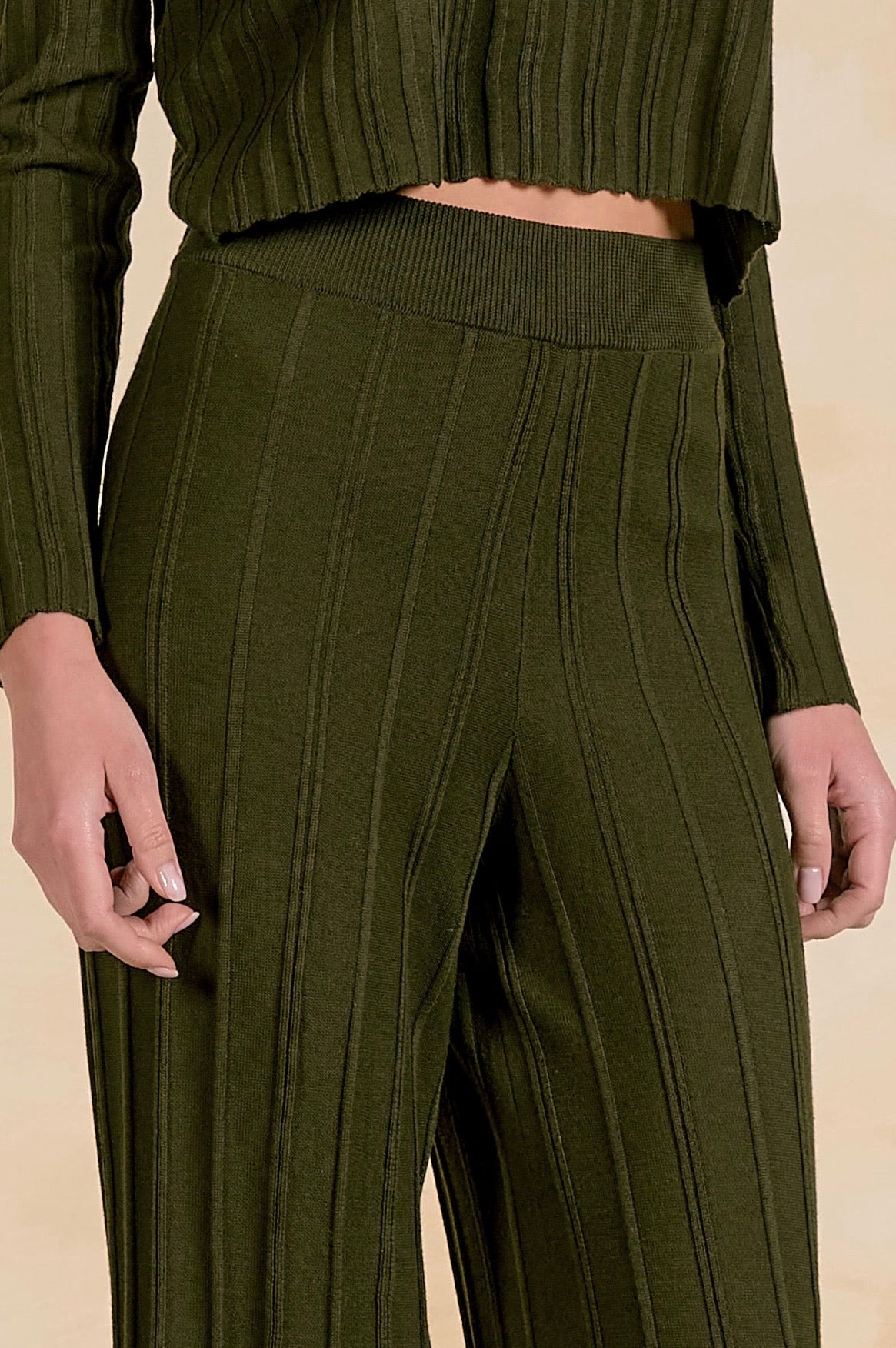 Olive Knit Pants
