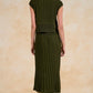 Olive Knit 2 Piece Dress