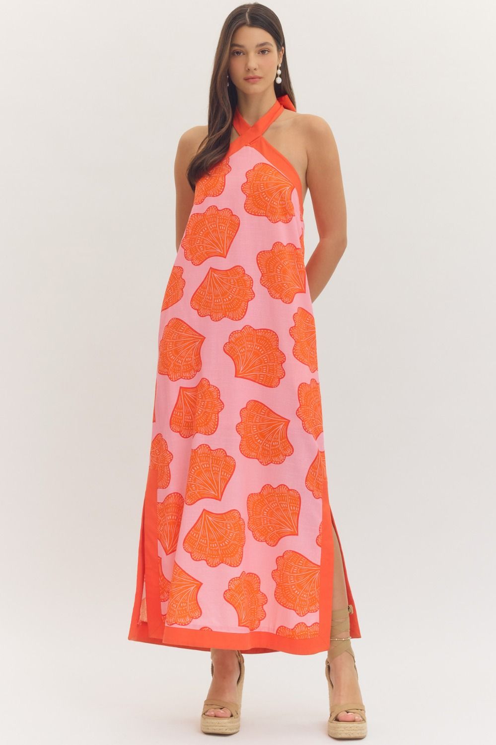 Pink & Orange Halter Dress