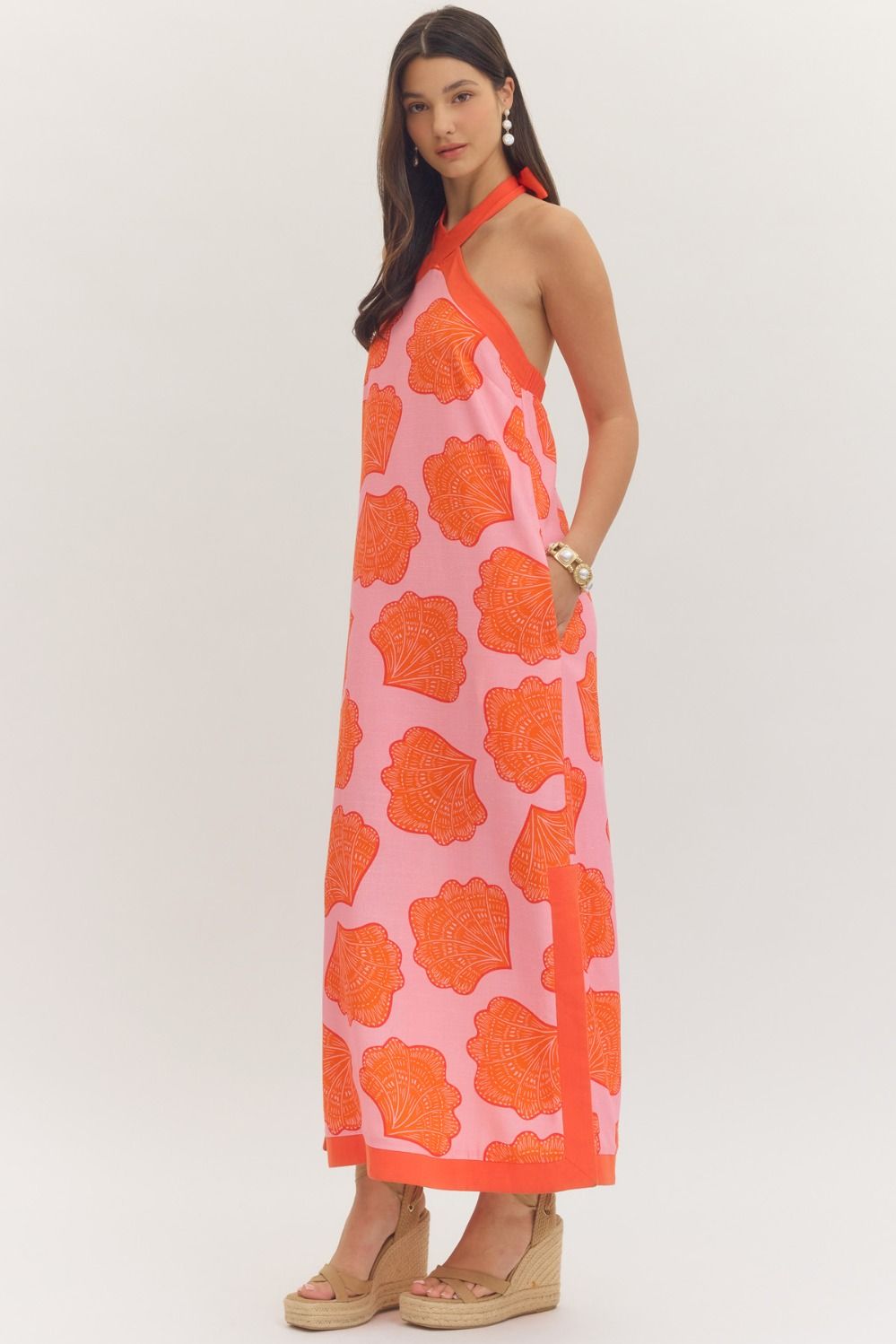 Pink & Orange Halter Dress