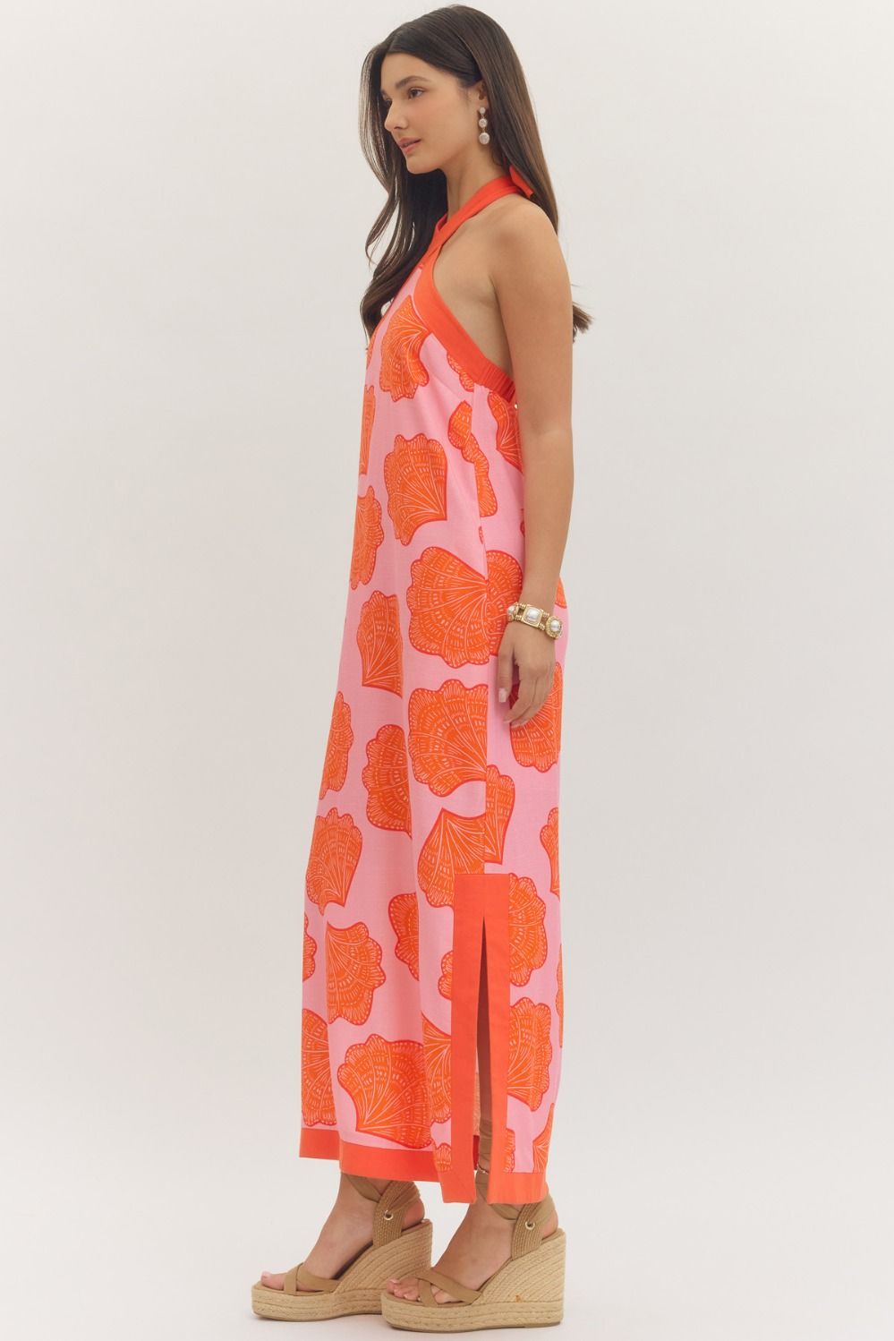 Pink & Orange Halter Dress