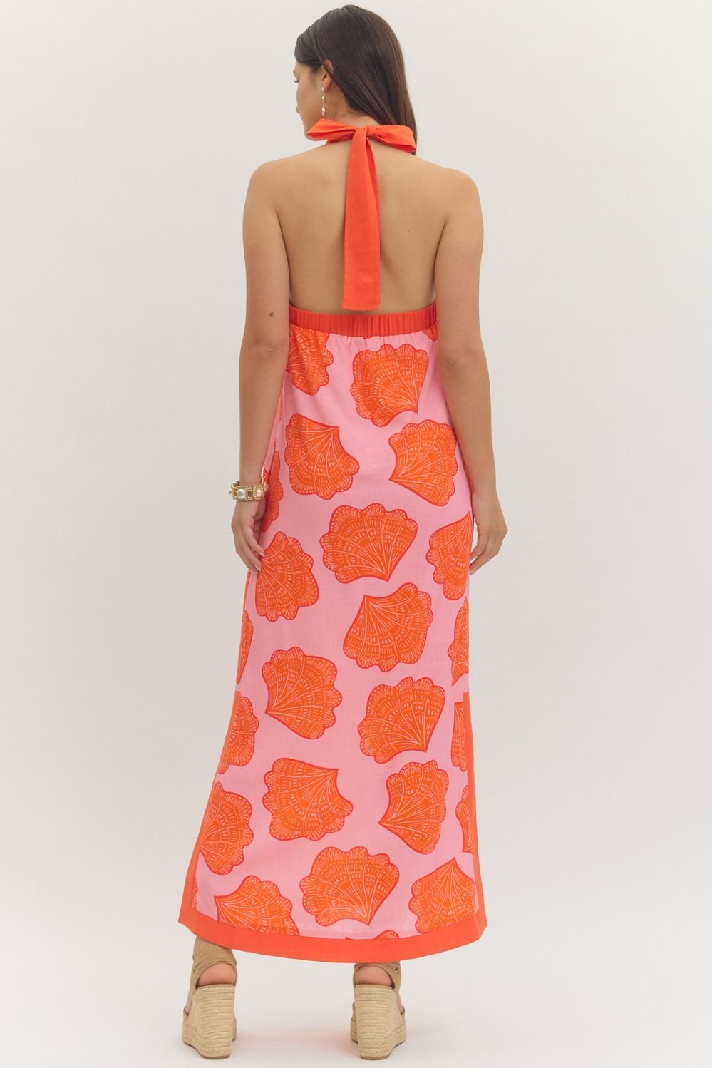 Pink & Orange Halter Dress