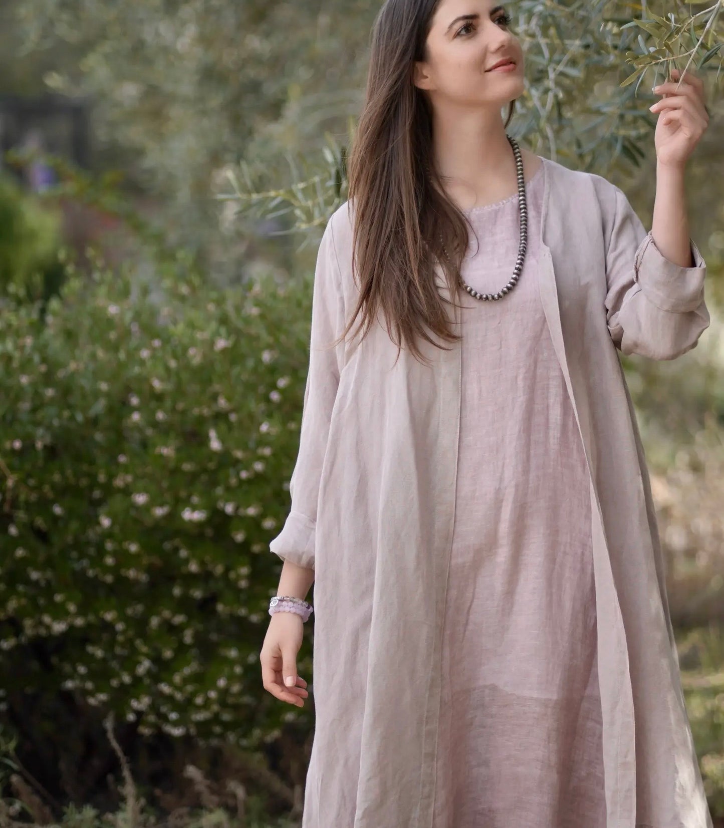Dusty Pink Linen Duster