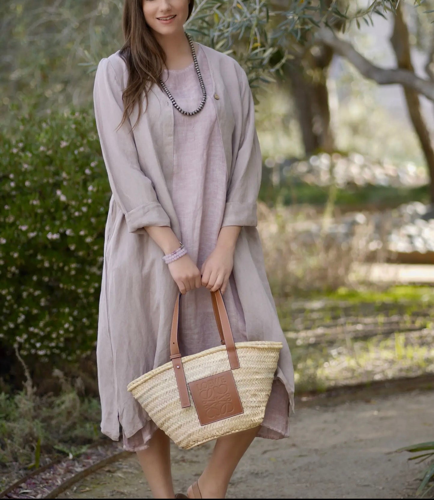 Dusty Pink Linen Duster