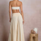 Cream Wide Leg Gauze Pants