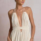 Off White Gauze Halter Maxi Dress