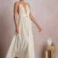 Off White Gauze Halter Maxi Dress