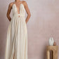 Off White Gauze Halter Maxi Dress