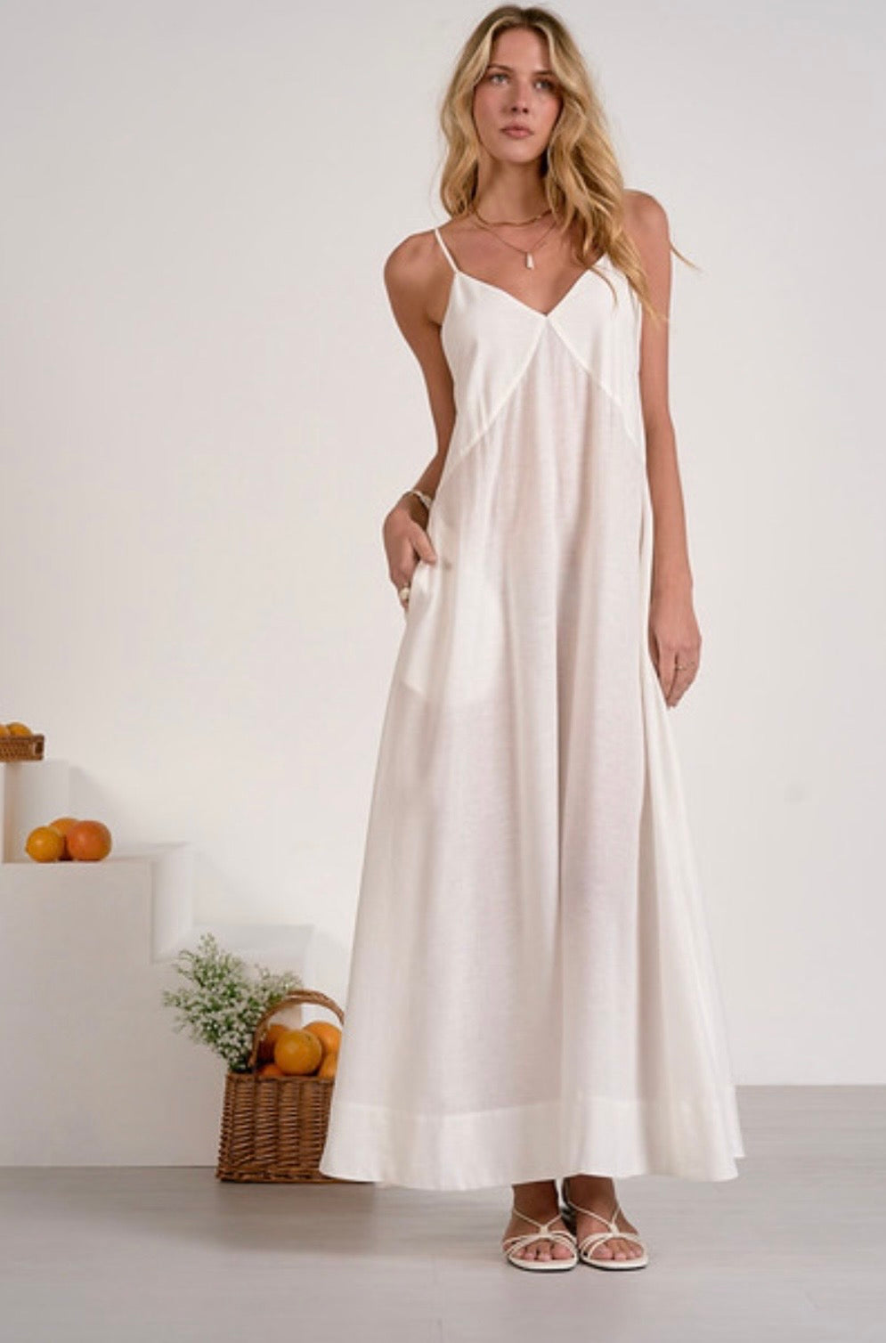 White Linen Dress